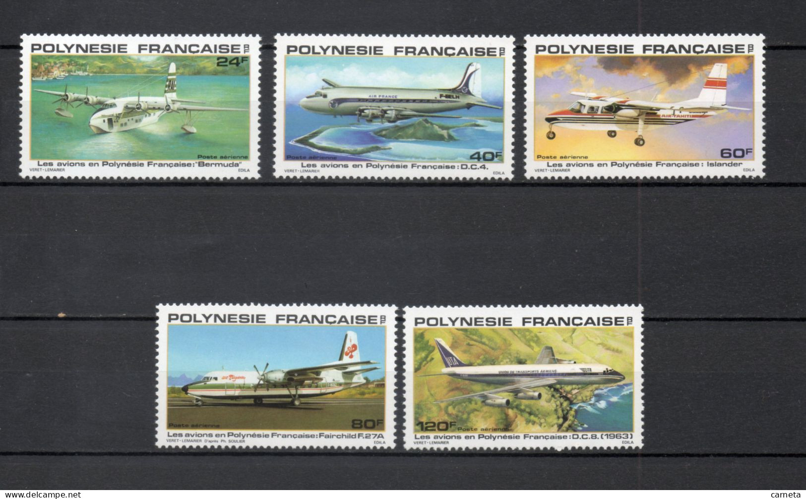 POLYNESIE  PA  N°  148 à 152   NEUFS SANS CHARNIERE COTE  14.00€    AVION - Unused Stamps