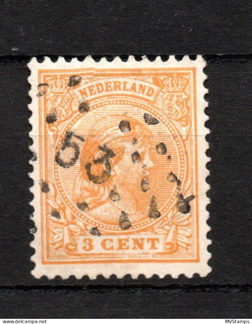 Nederland 1891 Zegel 34 Wilhelmina (dun Plekje) Met Puntstempel 53 (Den Helder) - Usados