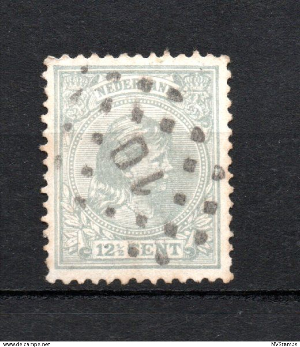 Nederland 1891 Zegel 37 Wilhelmina Met Puntstempel 10 (Bergen Op Zoom) - Used Stamps