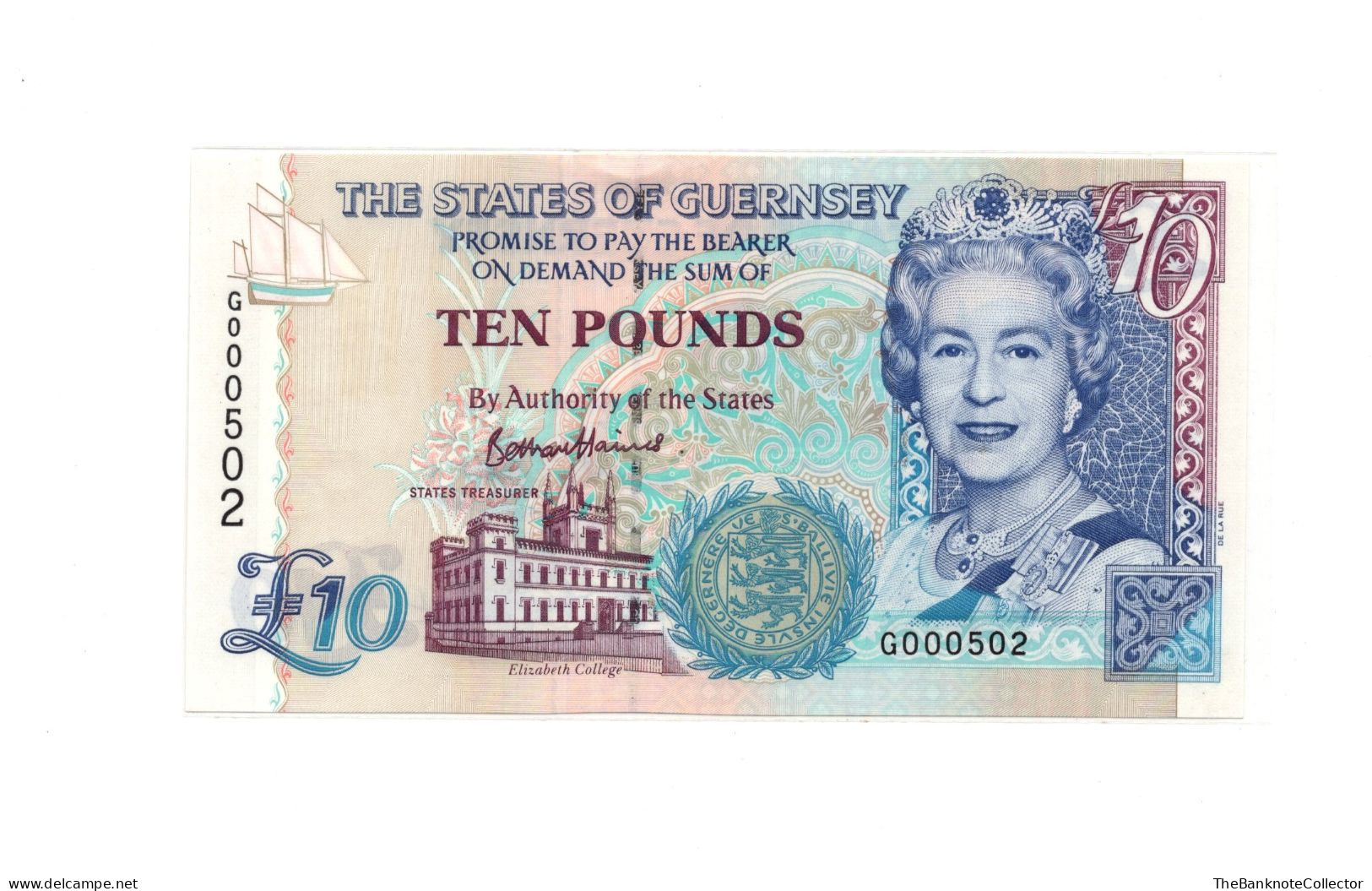 Guernsey 10 Pounds ND1996 QEII P-57 UNC - Guernesey