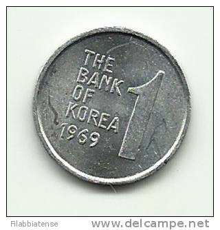 1969 - Corea Sud 1 Won, - Korea, South