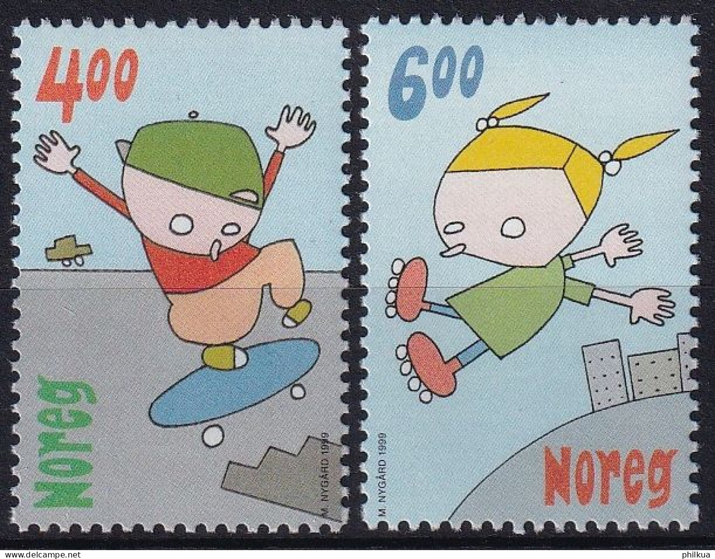 MiNr. 1329 - 1330 Norwegen       1999, 9. Sept. Kinderspiele - Postfrisch/**/MNH - Unused Stamps