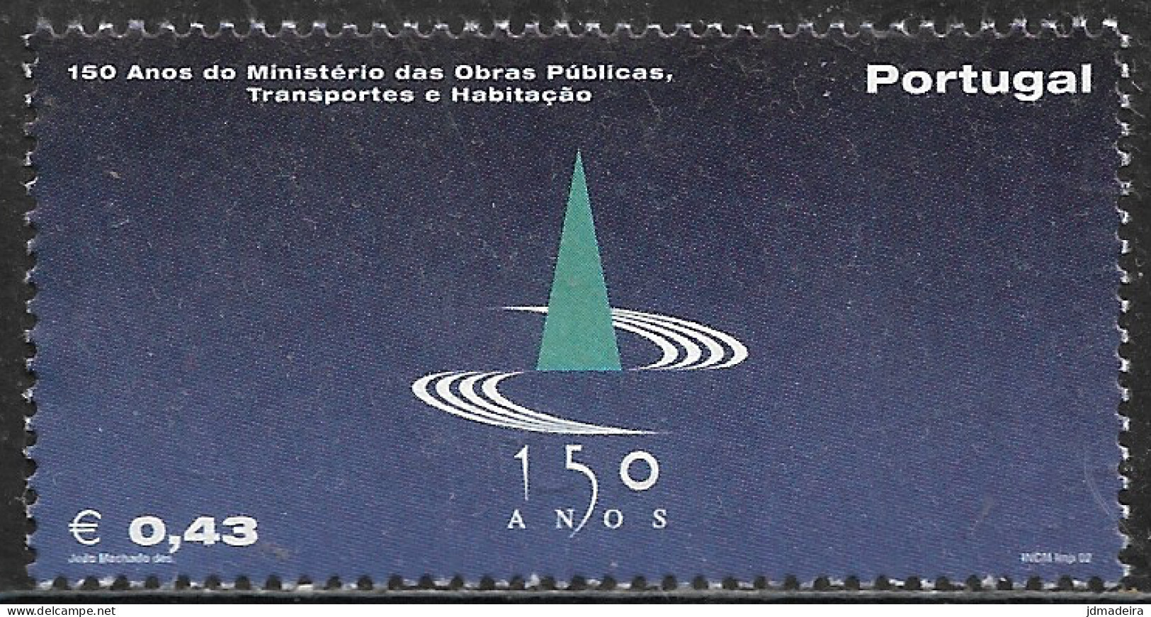 Portugal – 2002 Public Works Ministry 0,43 Mint Stamp - Ongebruikt