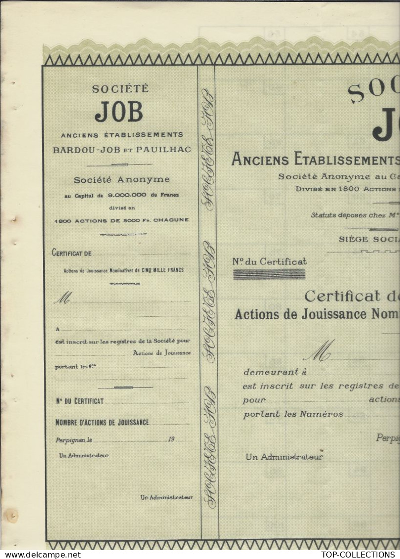 L’INCROYABLE HISTOIRE DE LA PAPETERIE JOB REPRISE Par Bolloré Et VOIR LA SUITE ACTION VIERGE Société Job VOIR HISTORIQ - Industrial