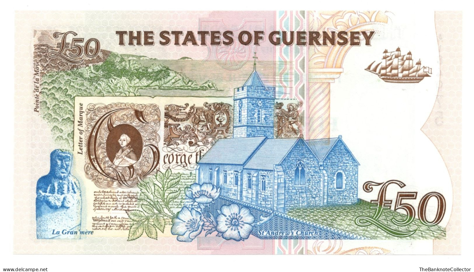 Guernsey 50 Pounds ND1994 QEII P-59 UNC - Guernesey