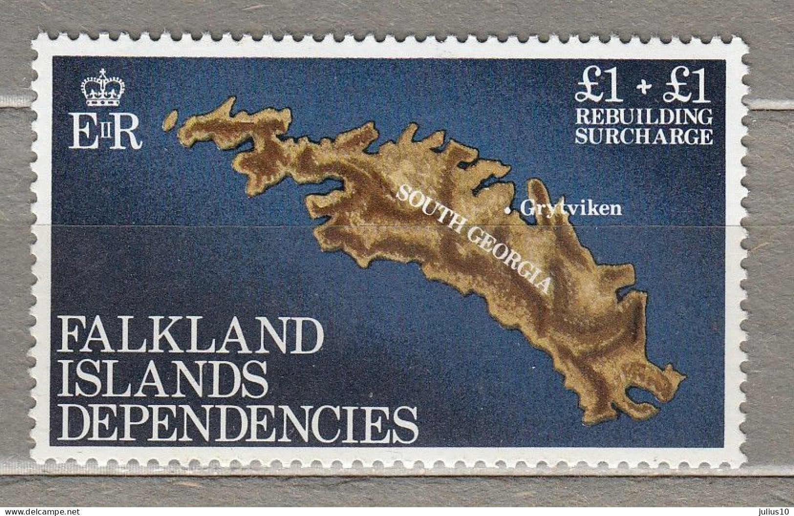 FALKLAND ISLANDS Dependencies South Georgia Map 1982 MNH(**) Mi 116  #33827 - Falkland Islands