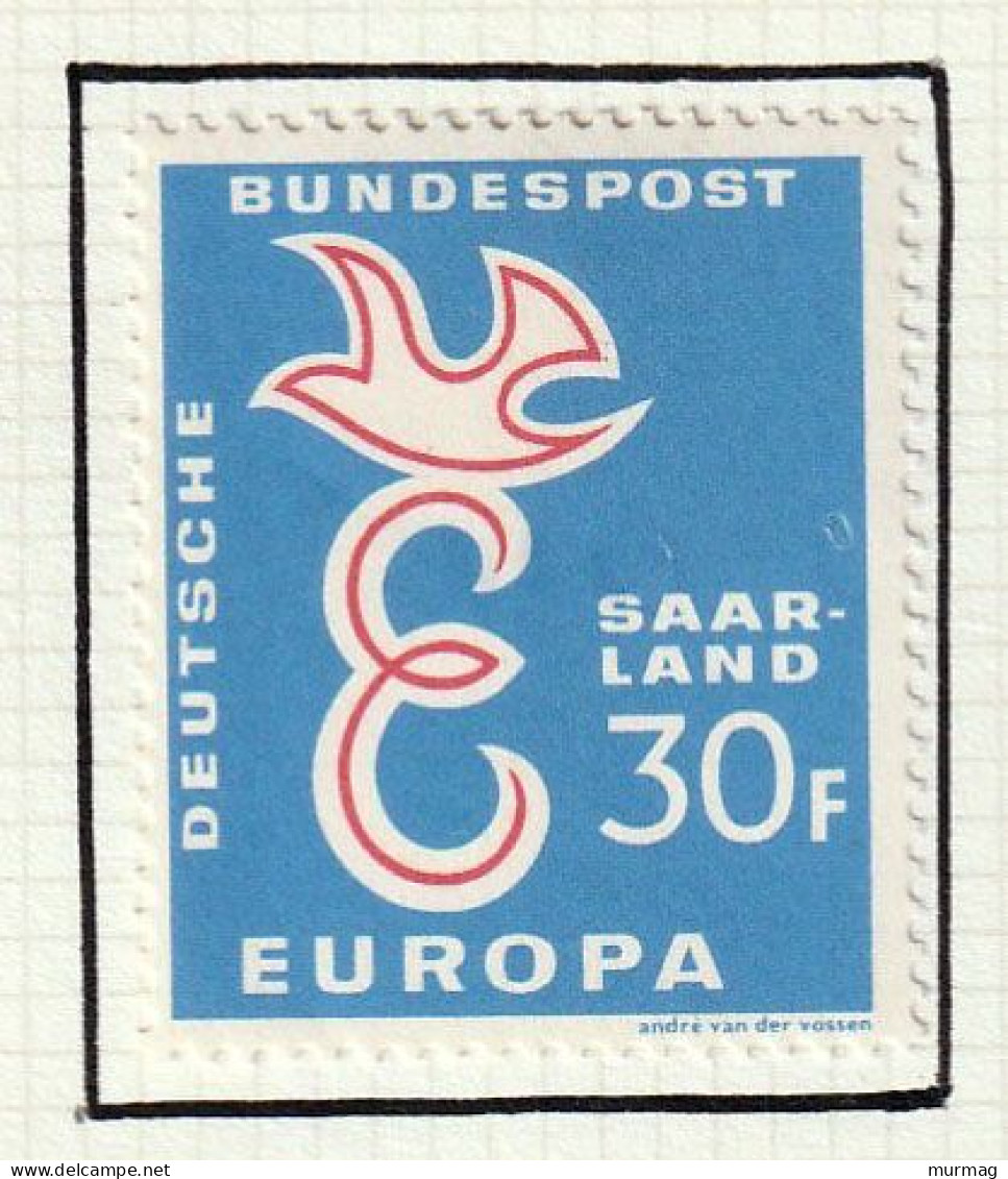 EUROPA - SARRE - Oiseaux Stylisés - Y&T N° 421-422 - 1958 - MH - 1958