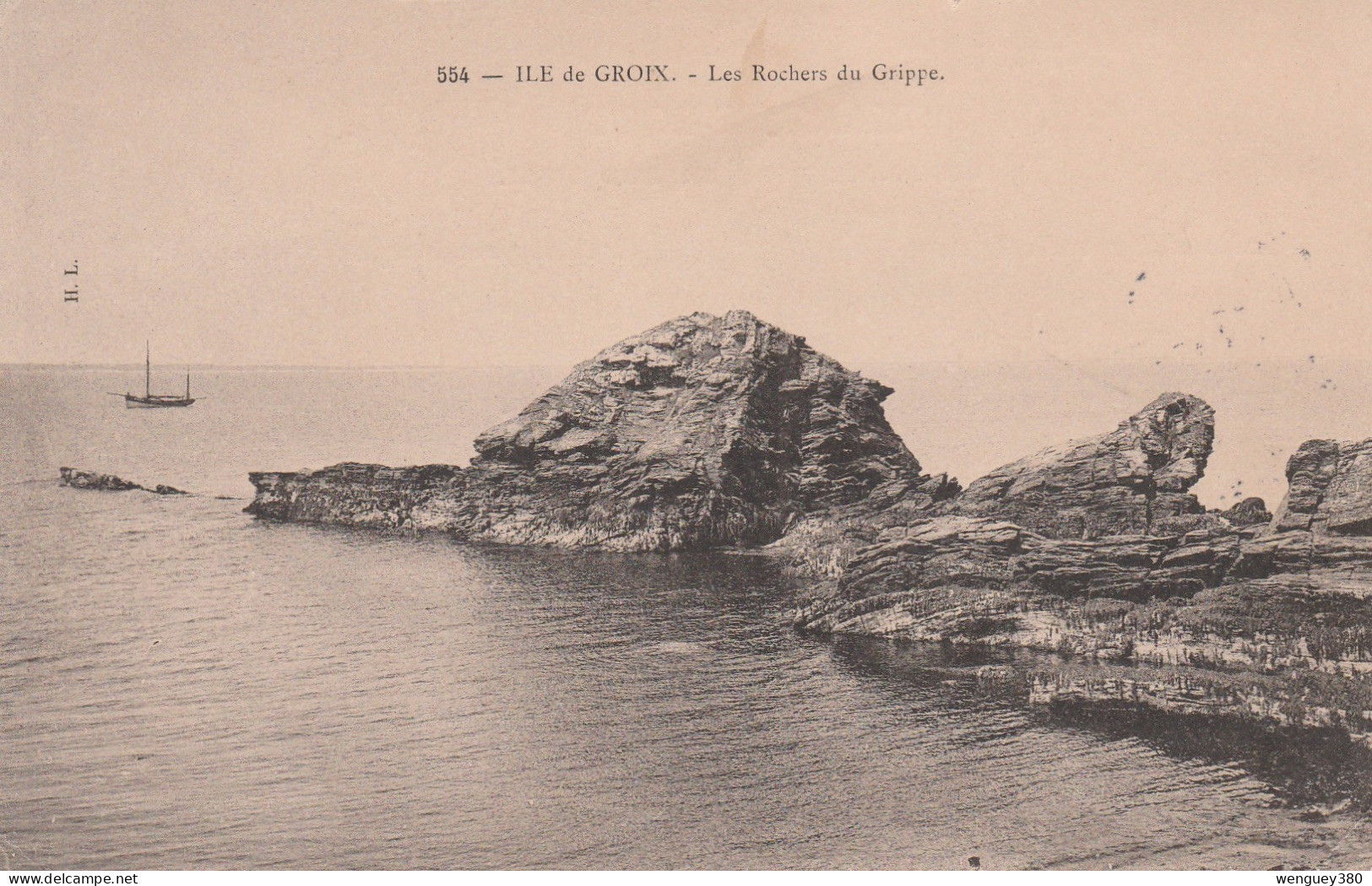 56   ILE DE GROIX   Les Rochers Du Grippe   TB PLAN 1906            RARE - Groix