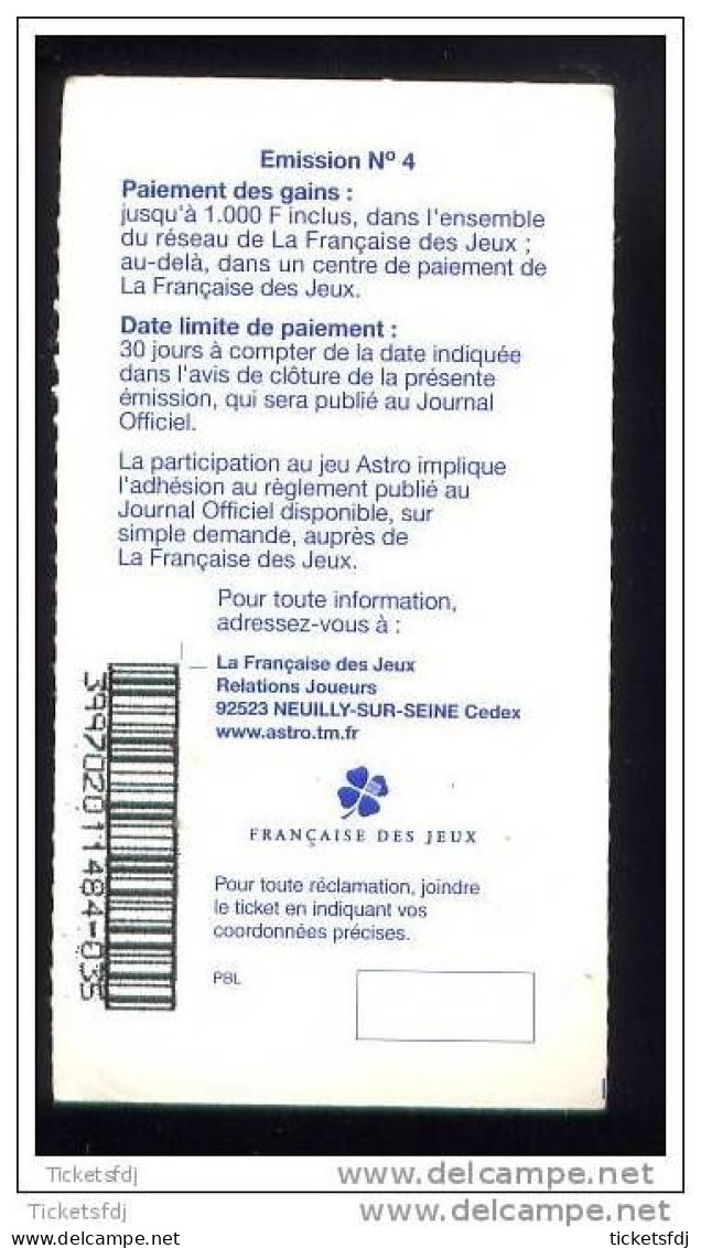 Grattage FDJ - Le Ticket ASTRO 39970 PBL Nouveau Logo Au Choix - FRANCAISE DES JEUX - Billets De Loterie