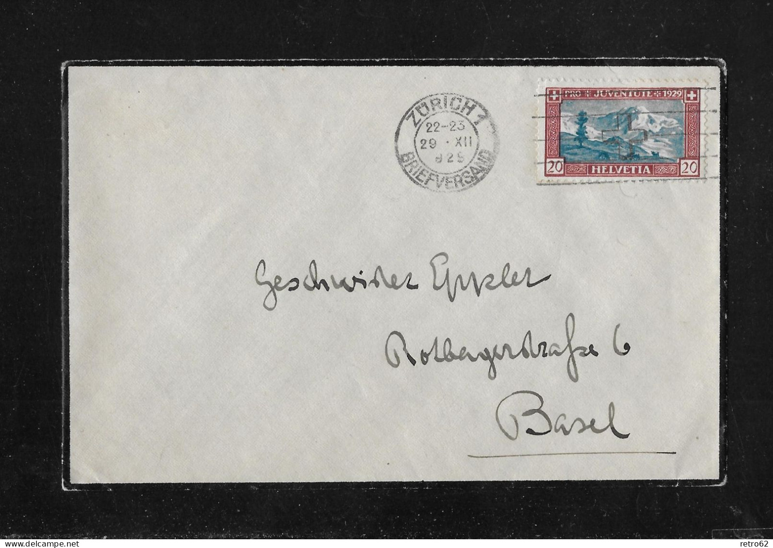 1929 TRAUERBRIEF ► Brief Von Zürich Nach Basel     ►SBK-J51 / Maschinenstempel◄ - Brieven En Documenten