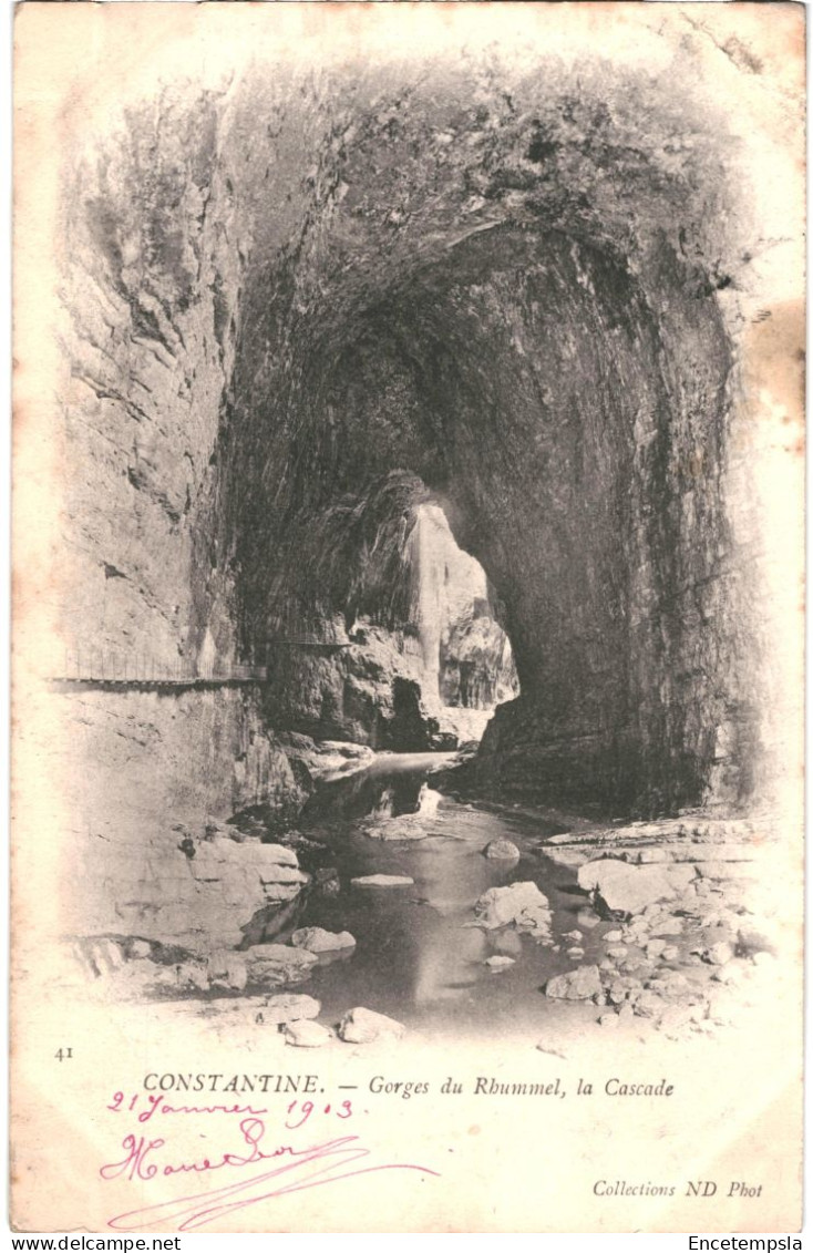 CPA Carte Postale Algérie Constantine  Gorges Du Rhumel La Cascade 1903 VM78943 - Constantine