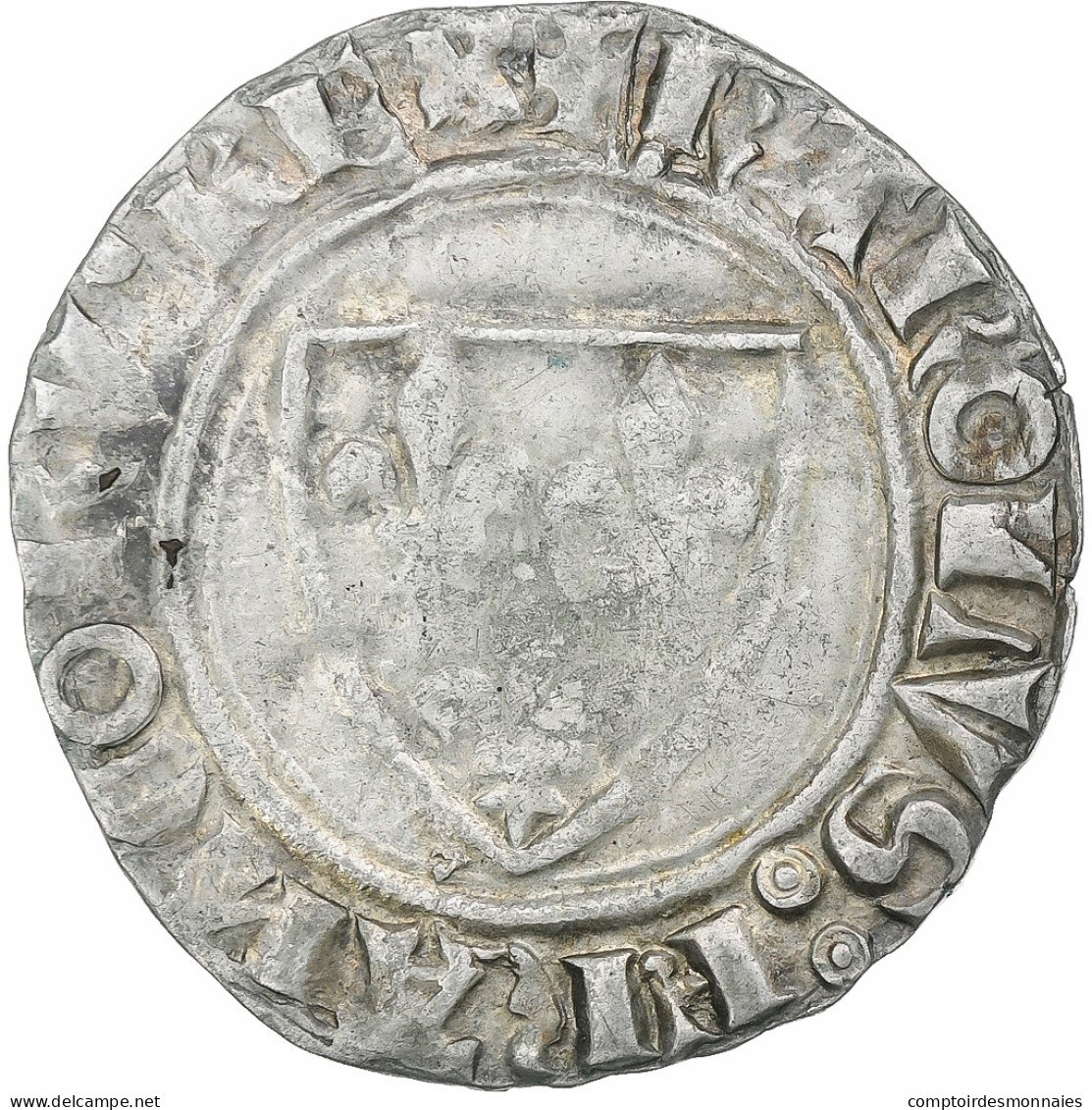 France, Charles VI, Blanc Guénar, Cremieu, Argent, TB+, Duplessy:377A - 1380-1422 Charles VI Le Fol