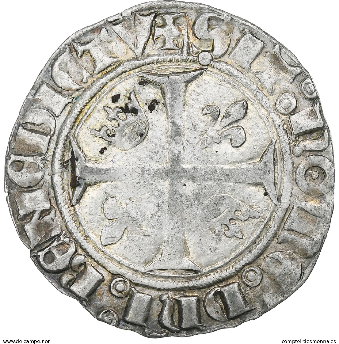 France, Charles VI, Blanc Guénar, Cremieu, Argent, TB+, Duplessy:377A - 1380-1422 Carlos VI El Bien Amado