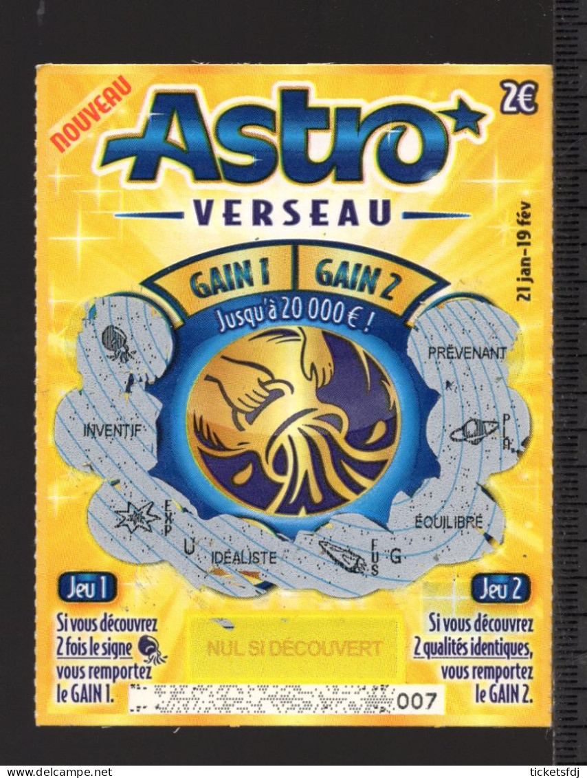 Grattage FDJ - Le Ticket ASTRO 43301 Ou 43302 Au Choix - FRANCAISE DES JEUX - Billets De Loterie