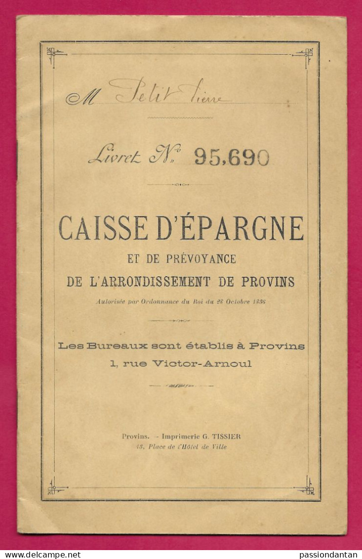 Livret De La Caisse Nationale D'Épargne Ouvert En 1939 - Seine Et Marne - Provins Et Chalautre La Petite - Bank & Versicherung