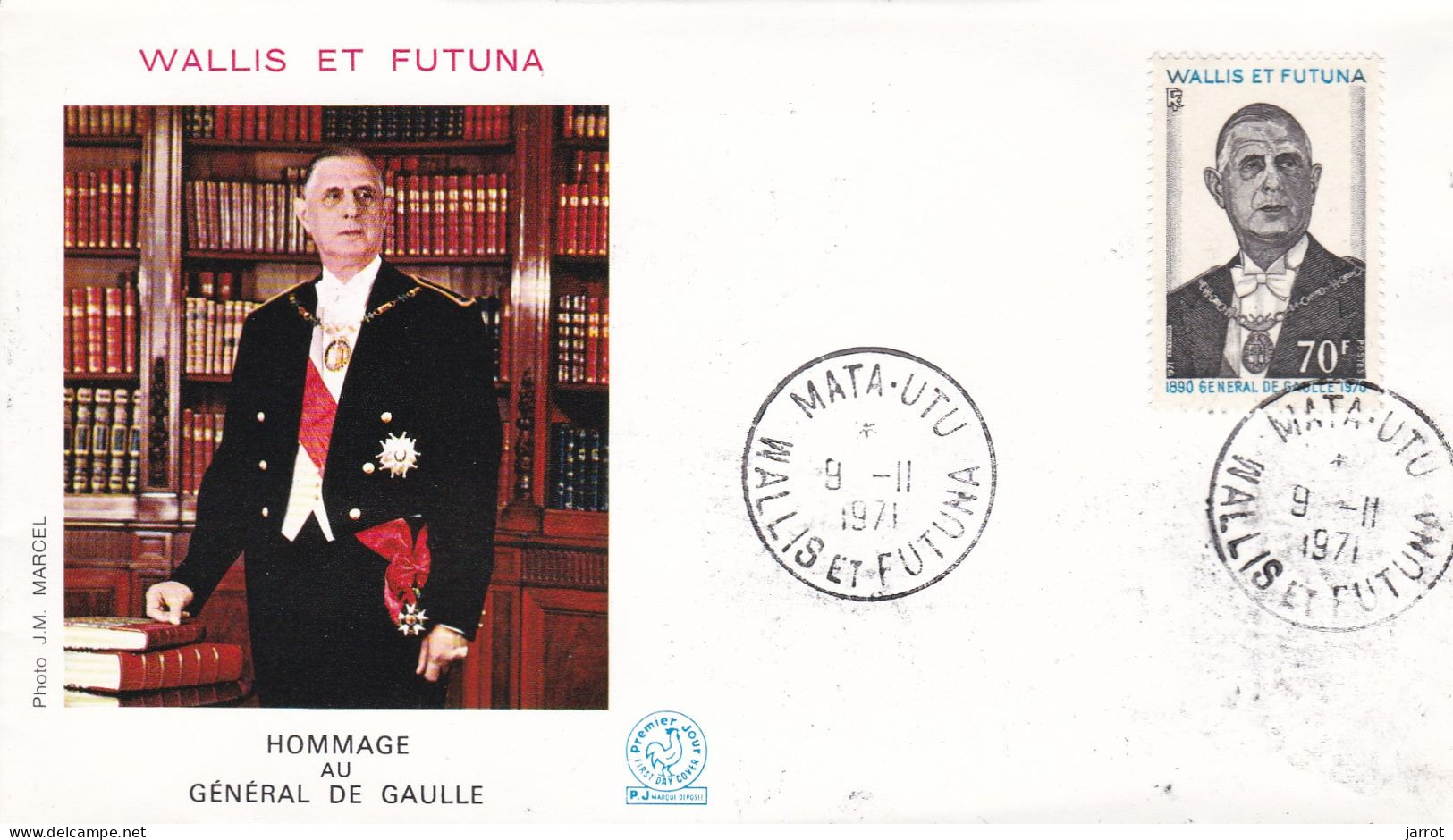 N° De Gaulle 9 Novembre 1971 - FDC