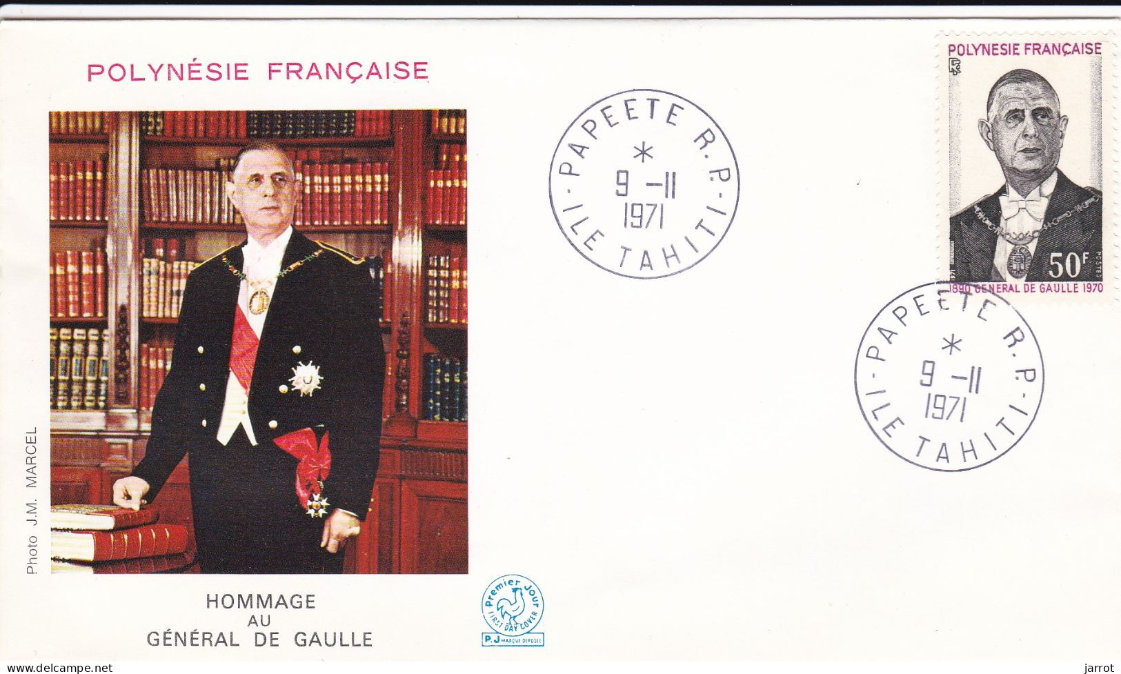 N° De Gaulle 9 Novembre 1971 - FDC