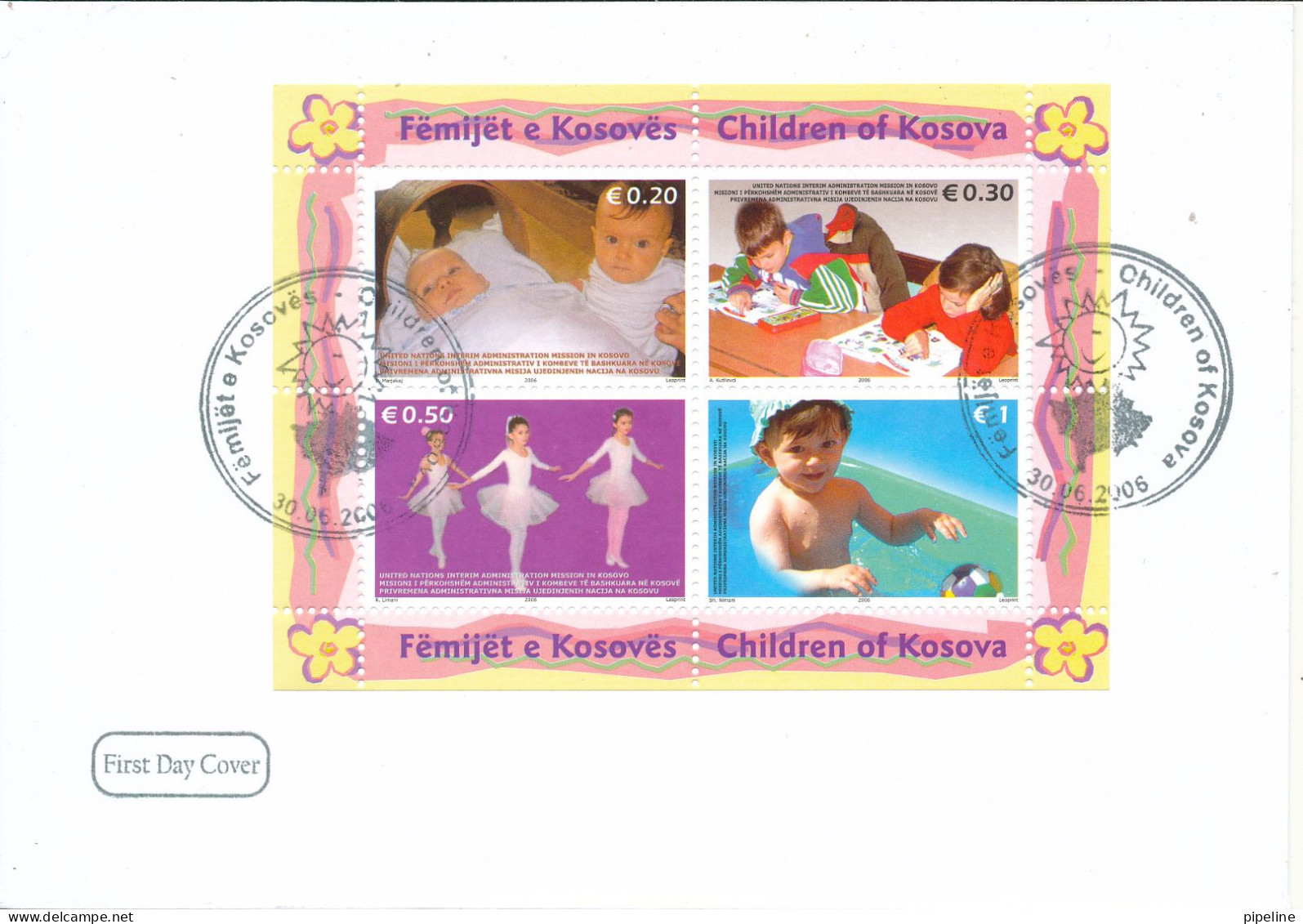 Kosovo FDC 30-6-2006 Children Of Kosovo Souvenir Sheet With Cachet - Kosovo