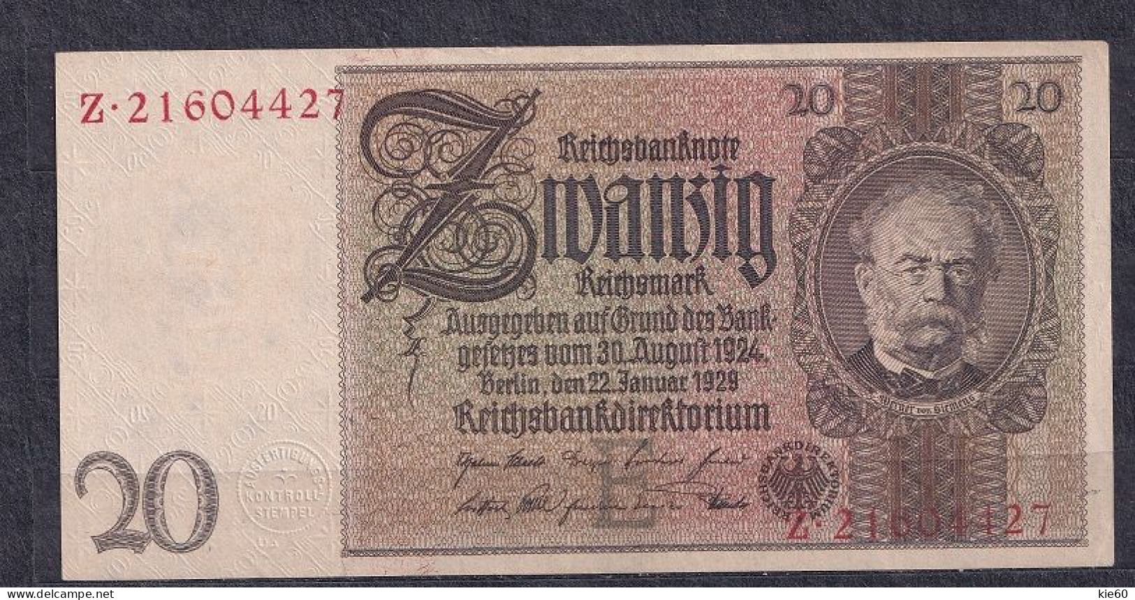 Germany - 1929 - 20 Mark  .E/Z ...R174a, P181a1 ..UNC - 10 Reichsmark