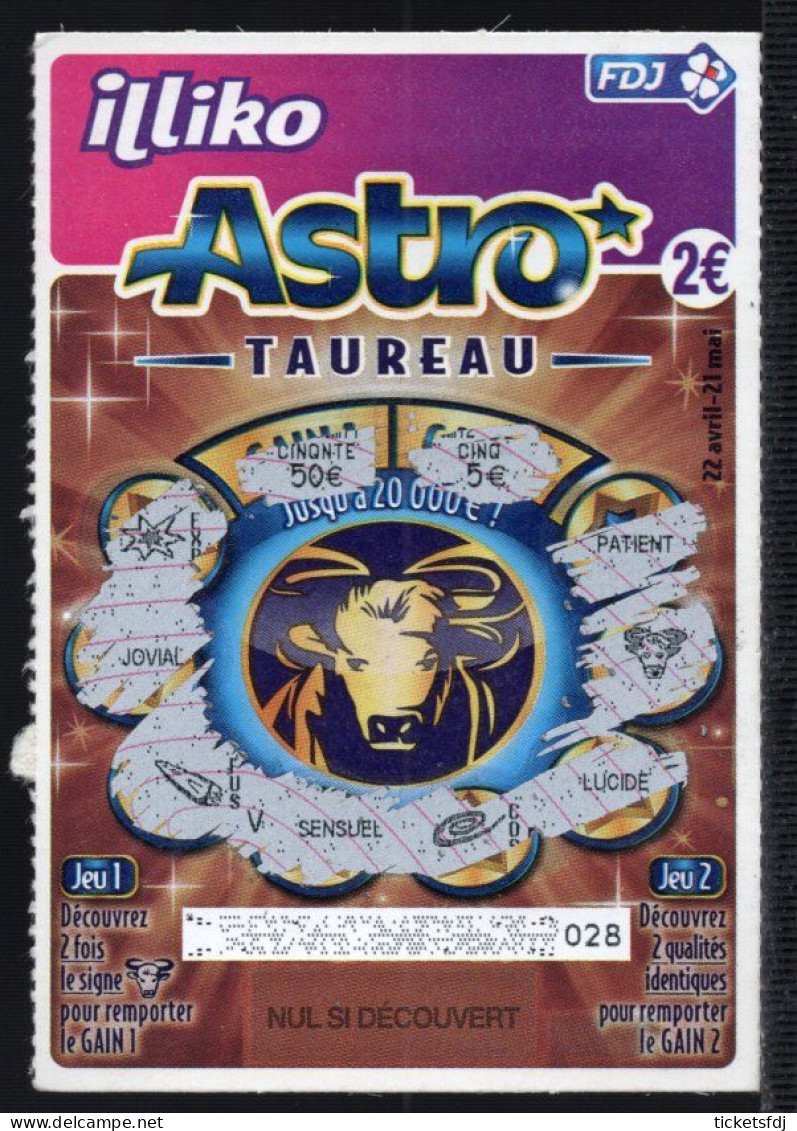 grattage FDJ - le ticket ASTRO 51301 au choix - FRANCAISE DES JEUX