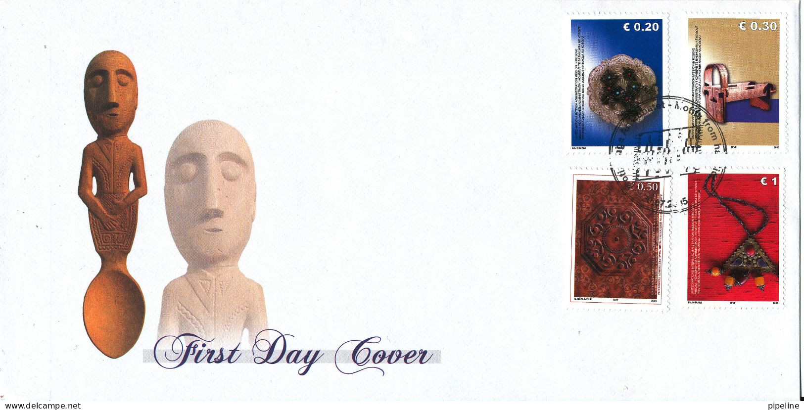 Kosovo FDC 20-7-2005 Modern Art Handicraft Wood Complete Set Of 4 With Cachet - Kosovo