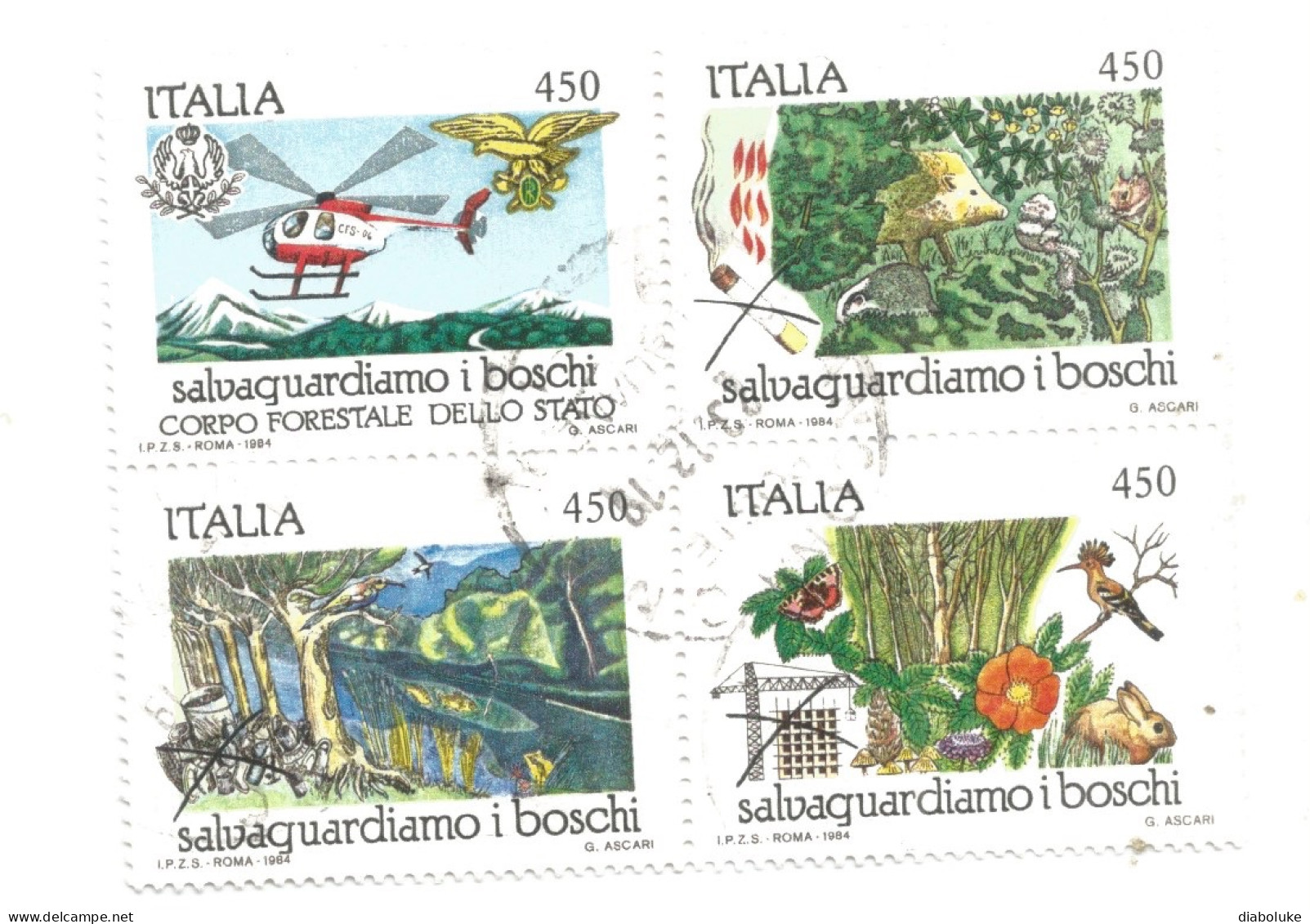 (REPUBBLICA ITALIANA) 1984, SALVAGUARDIA DELLA NATURA - Blocco Di 4 Francobolli Usato - 1981-90: Used