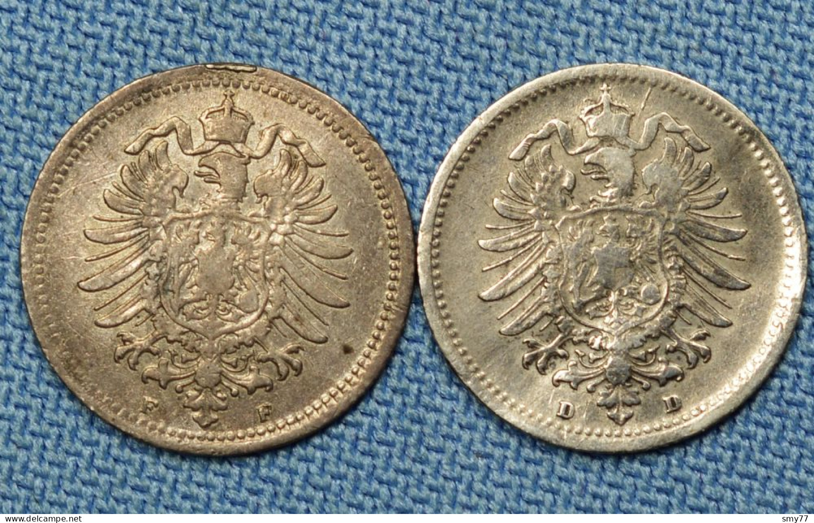 Deutschland / Germany • Lot  2x • 20 Pfennig • 1874 D • 1874 F • Empire • [24-429] - 20 Pfennig