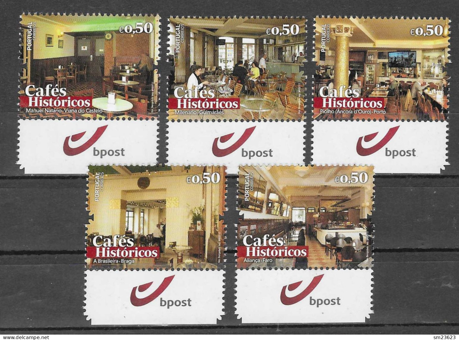 Portugal  2017  Mi.Nr. 4309 / 4313 , Cafes Historicos - Postfrisch / MNH / (**) - Unused Stamps