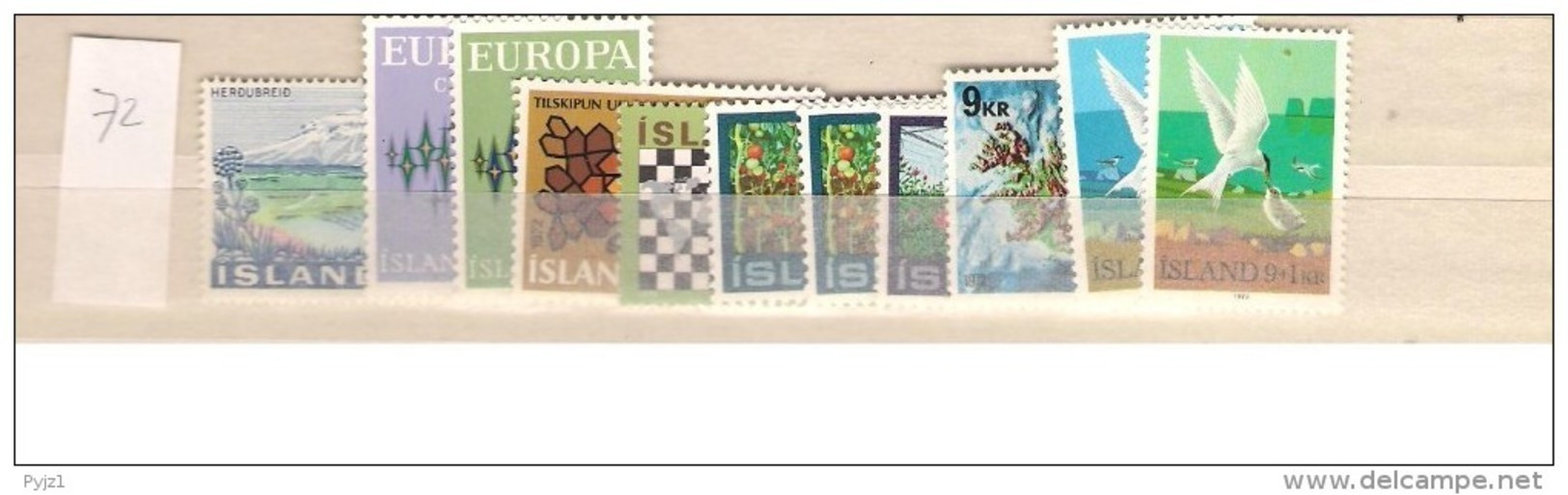 1972 MNH Iceland Year Complete, Postfris** - Años Completos