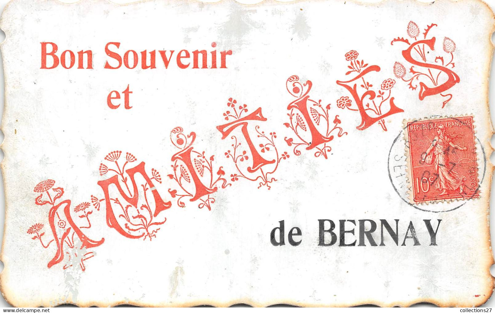 27-BERNAY- BON SOUVENIR ET AMITIES DE BERNAY - Bernay