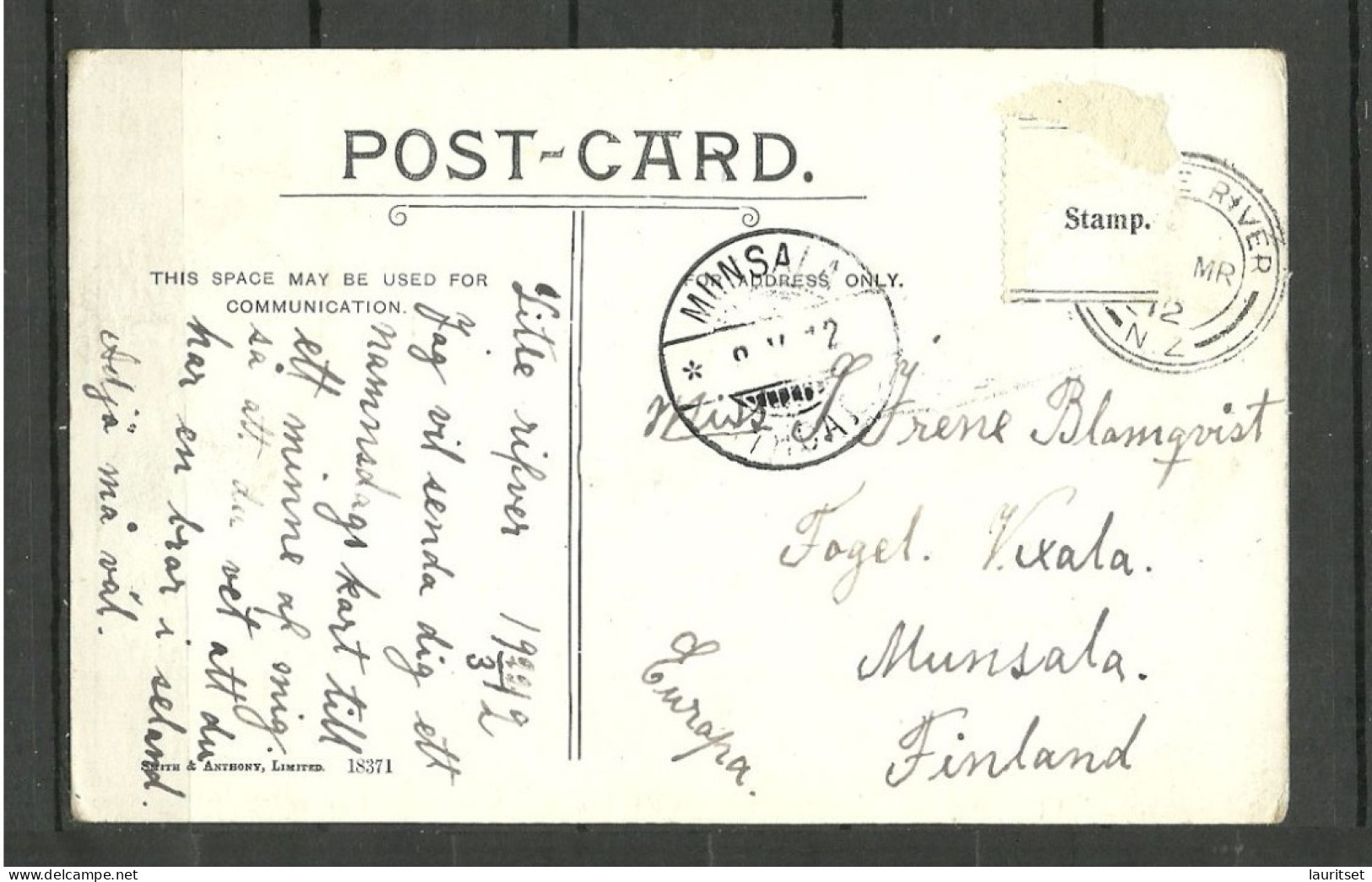 NEW ZEALAND  S. T. Harris Railway Station Little River Photo Post Card Used, O 1912, Sent To Finland, Stamp Missing - Stazioni Senza Treni