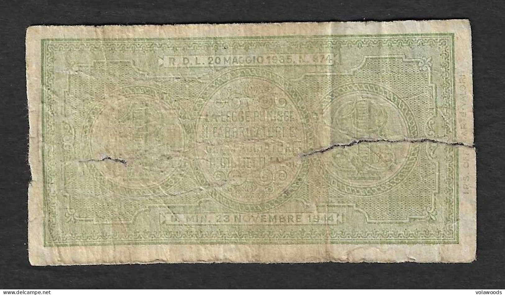 Italia - Biglietto Di Stato Circolato Da 1 Lira "Luogotenenza - "Italia Laureata" P-29b - 1944 #17 - Italië – 1 Lira