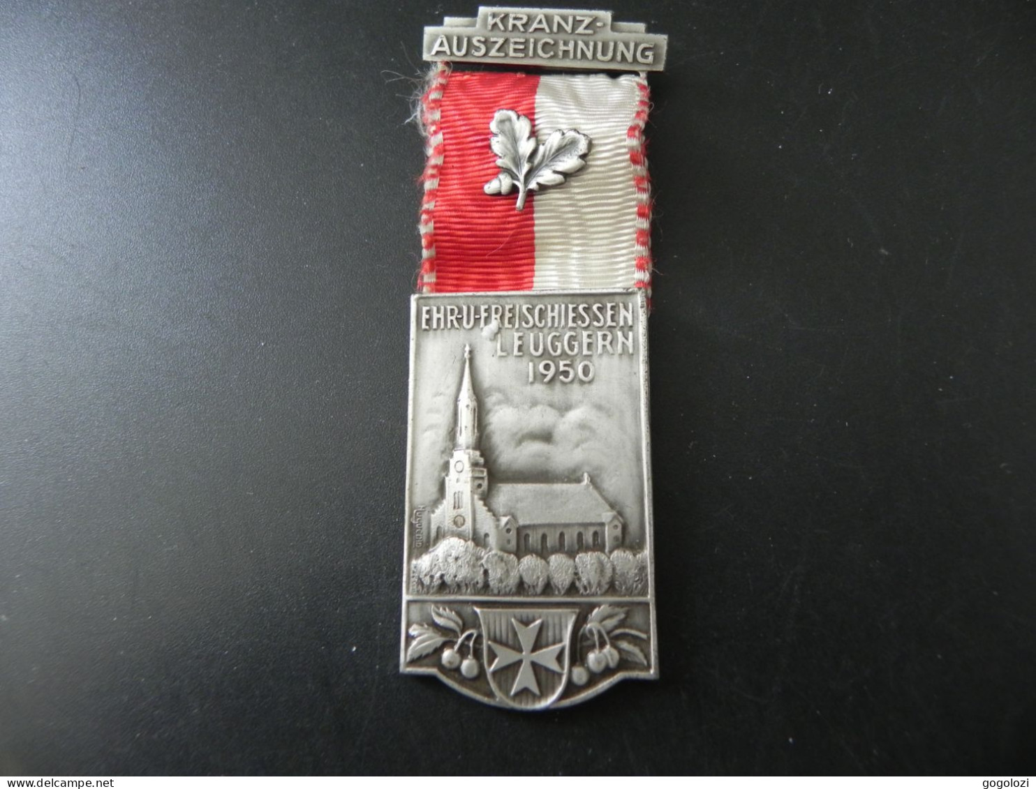 Shooting Medal - Medaille Schweiz Suisse Switzerland - Kranzauszeichnung Leuggern 1950 - Otros & Sin Clasificación