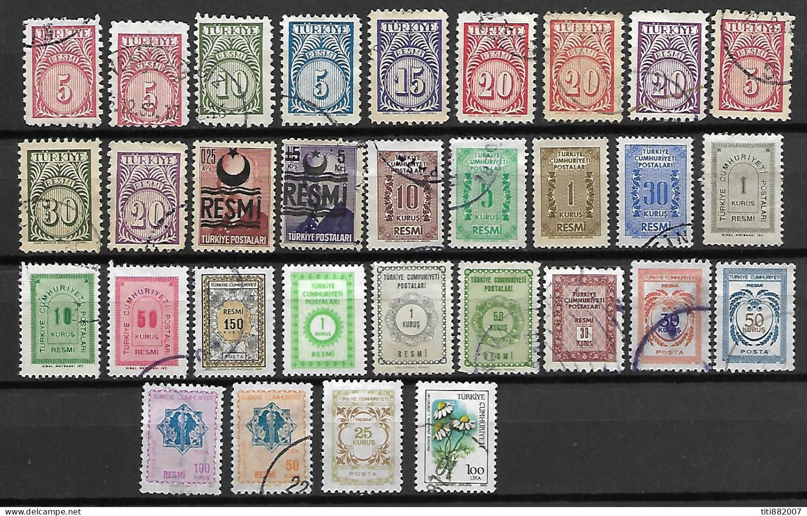 TURQUIE    -      LOT   -   Timbres De Service. - Official Stamps