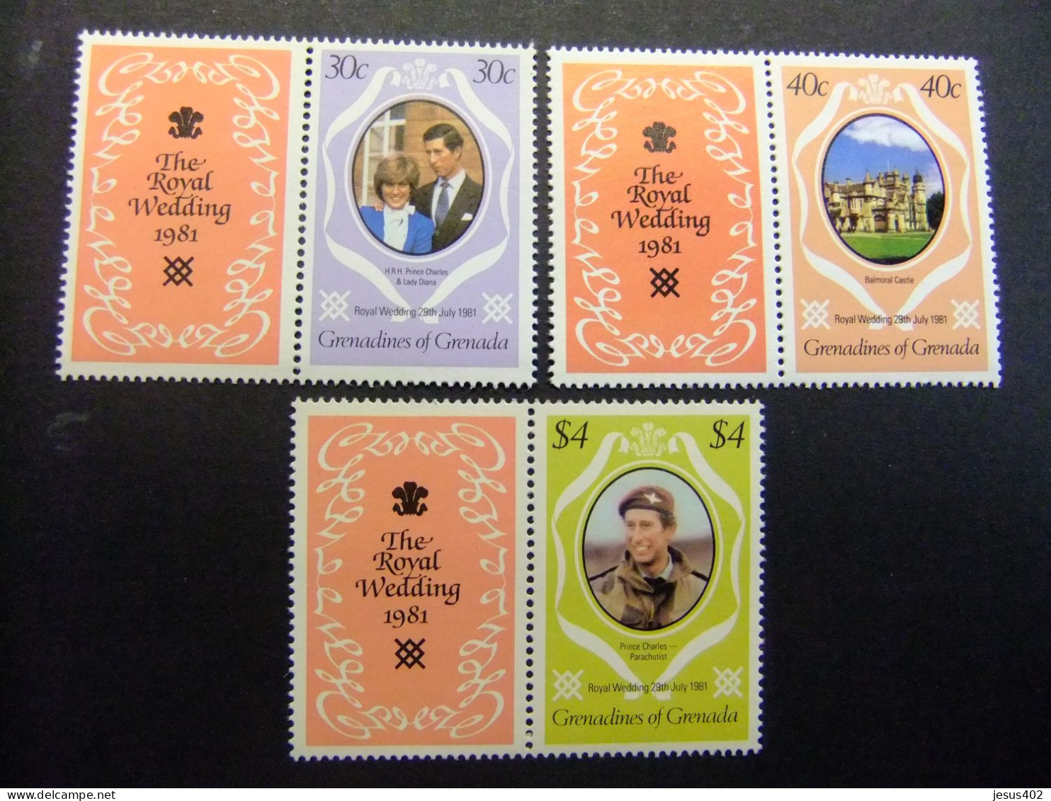 41 GRENADA GRENADINES 1981 / BODA CHARLES Y DIANA / YVERT 393 / 95 MNH - Grenade (1974-...)