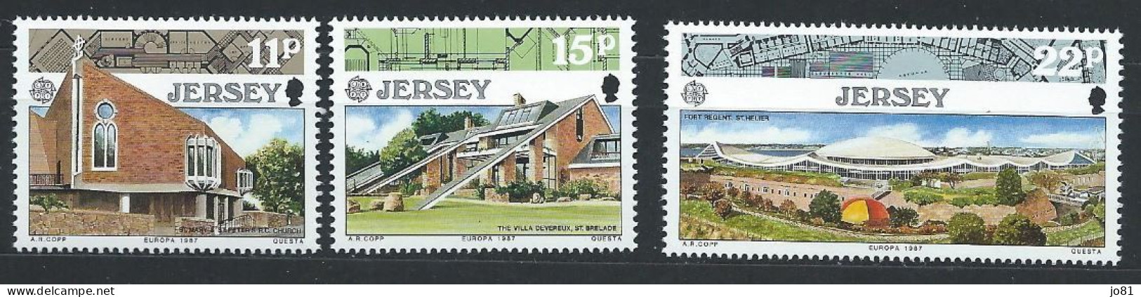 Jersey YT 400-402 Neuf Sans Charnière XX MNH Europa 1987 - Jersey