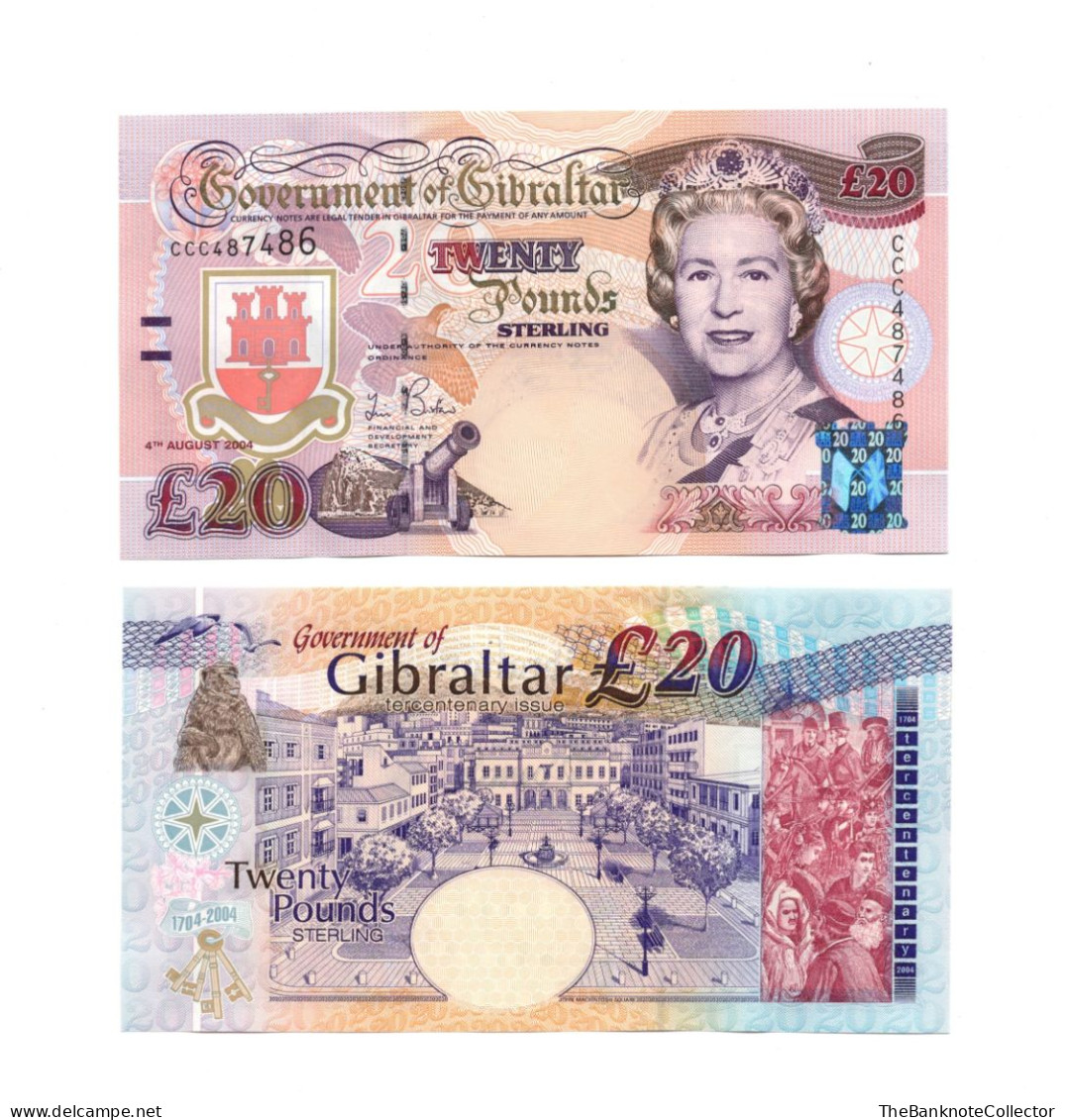 Gibraltar 20 Pounds 2004 Centenary Commemorative QEII P-31 UNC - Gibilterra