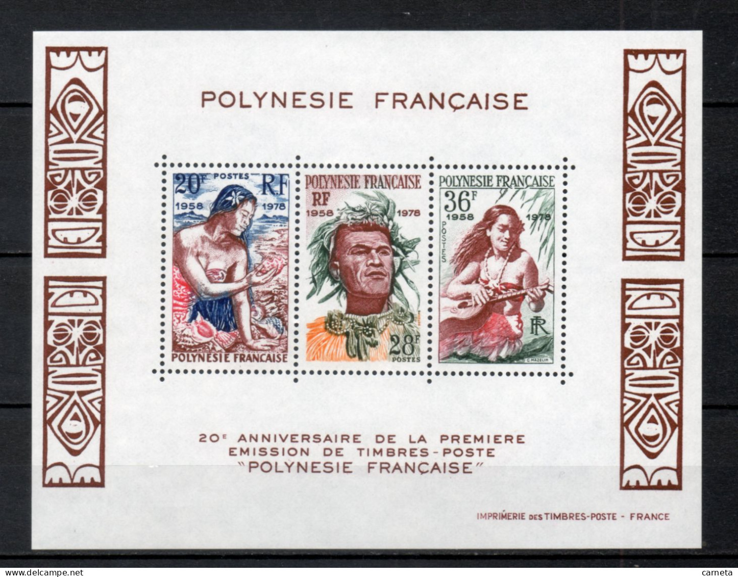 POLYNESIE  BLOC  N°  4   NEUF SANS CHARNIERE COTE  20.00€  FEMME HOMME - Blocchi & Foglietti