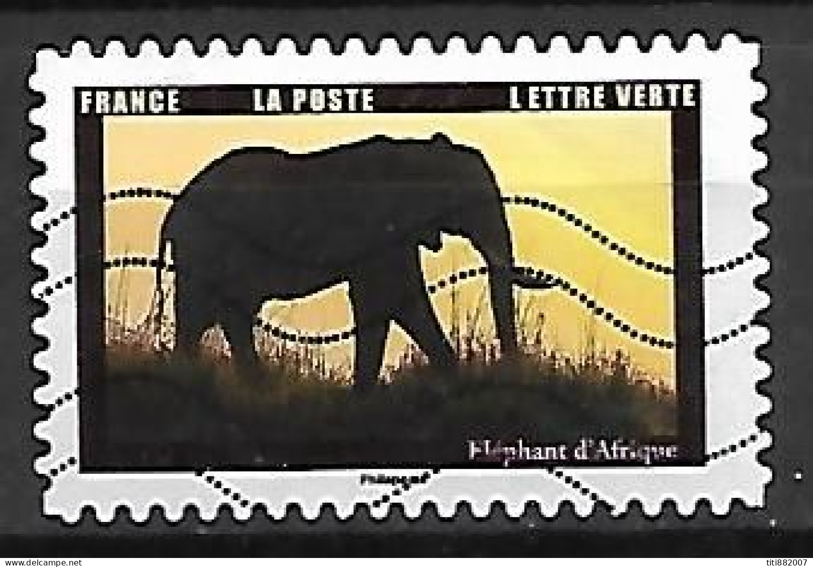 FRANCE   -    Eléphant  D' Afrique.     Oblitéré. - Olifanten