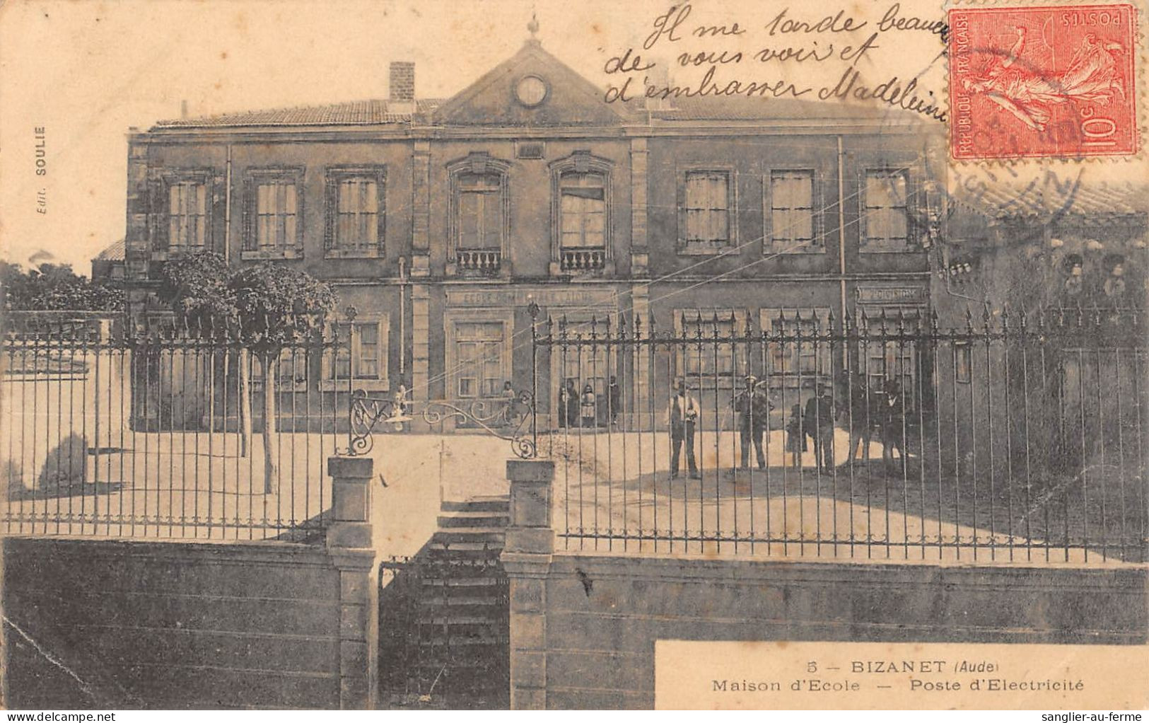 CPA 11 BIZANET / MAISON D'ECOLE / POSTE D'ELECTRICITE / Cpa Rare - Autres & Non Classés