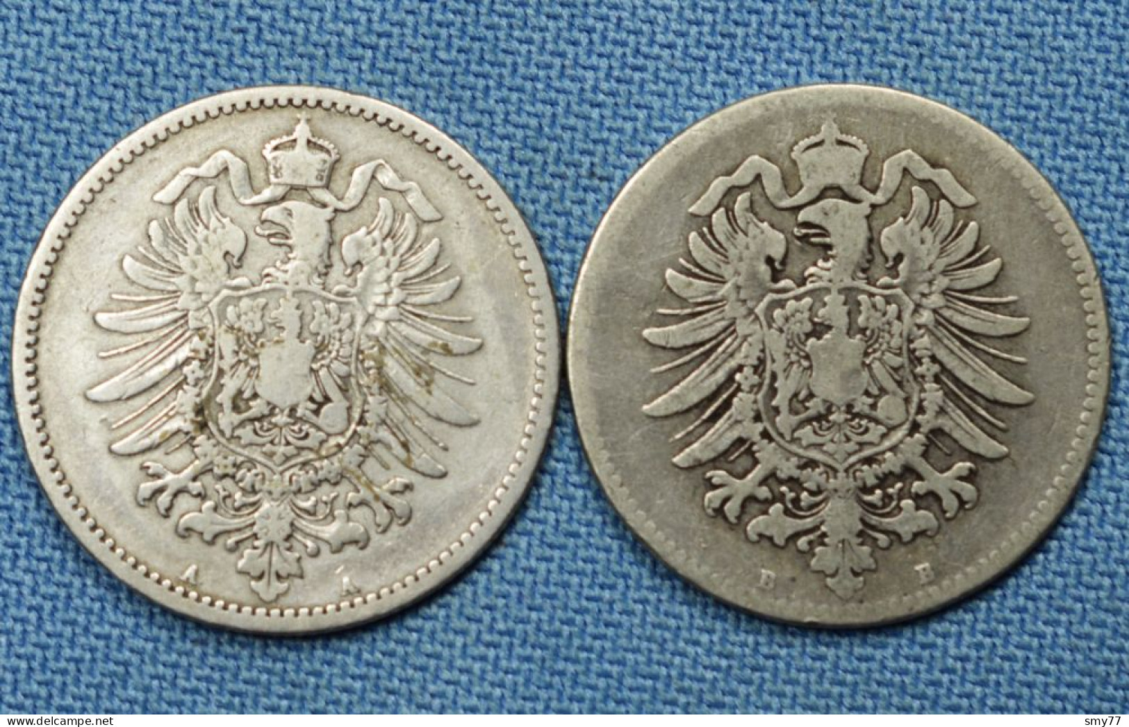 Deutschland / Germany • Lot  2x • 2 Mark •  1875 B  -  1881 A  • [24-432] - 1 Mark