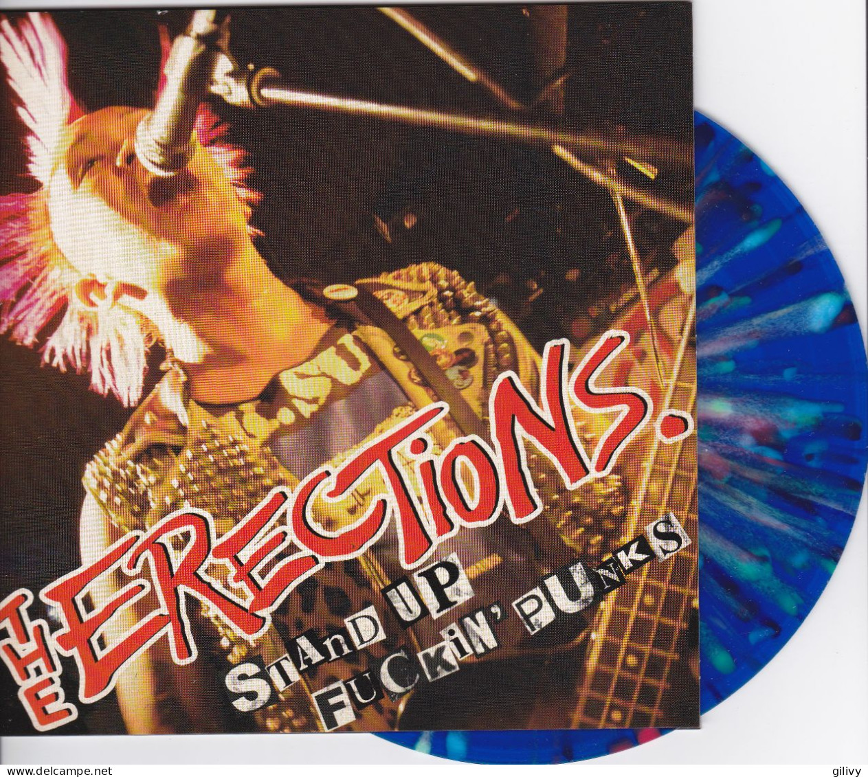 The ERECTIONS :  " Stand Up Fuckin' Punks " - EP Vinyle Bleu - Punk