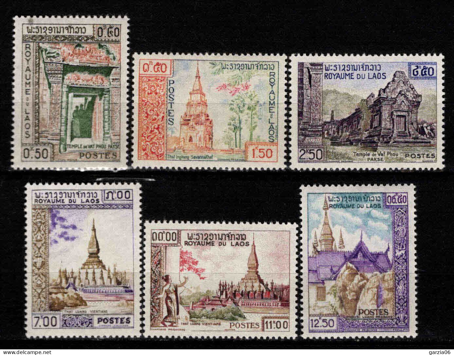 Laos - 1959  - Temples Divers  -  N° 63 à 68 -  Neufs ** - MNH - Laos