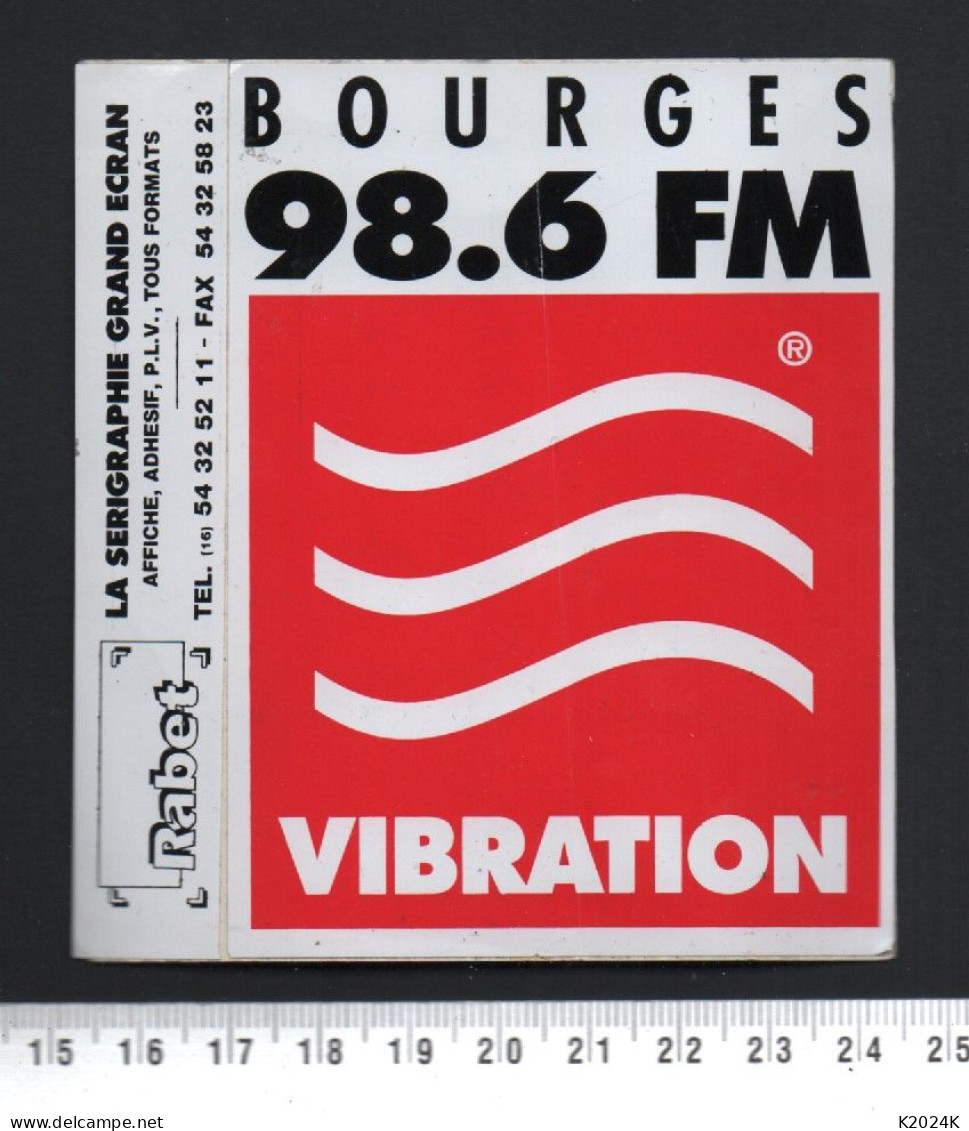 VIBRATION BOURGES FM / RADIO FM TV / AUTOCOLLANT - Aufkleber