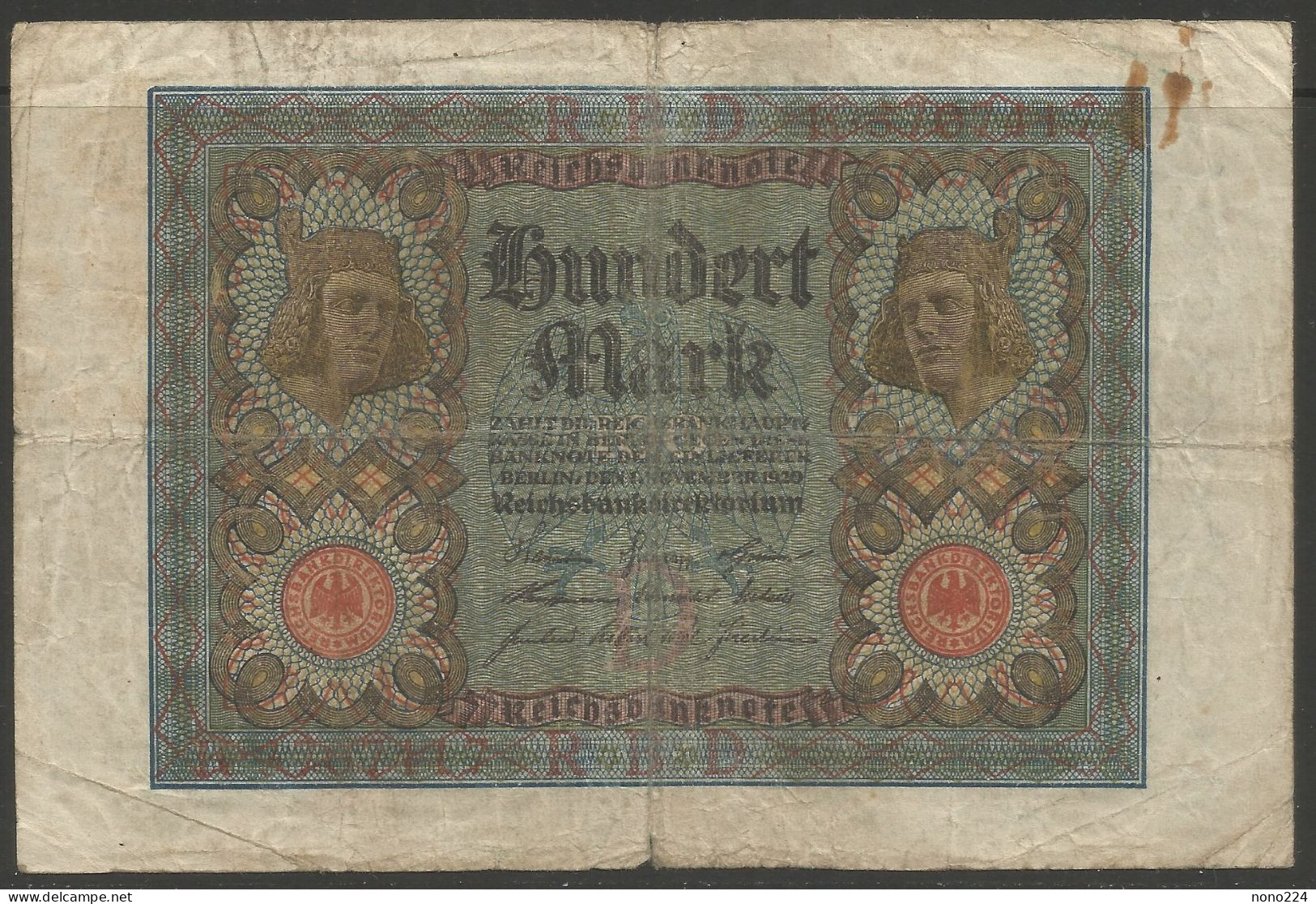 Billet 100 Mark De 1920 ( Allemagne ) - 100 Mark