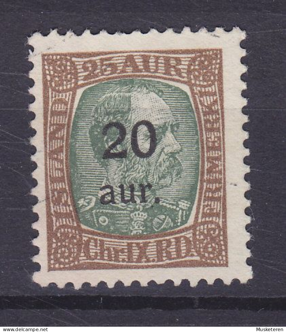 Iceland 1922 Mi. 108, 20 Aur Auf 25 Aur Christian X. (o) (2 Scans) - Usati