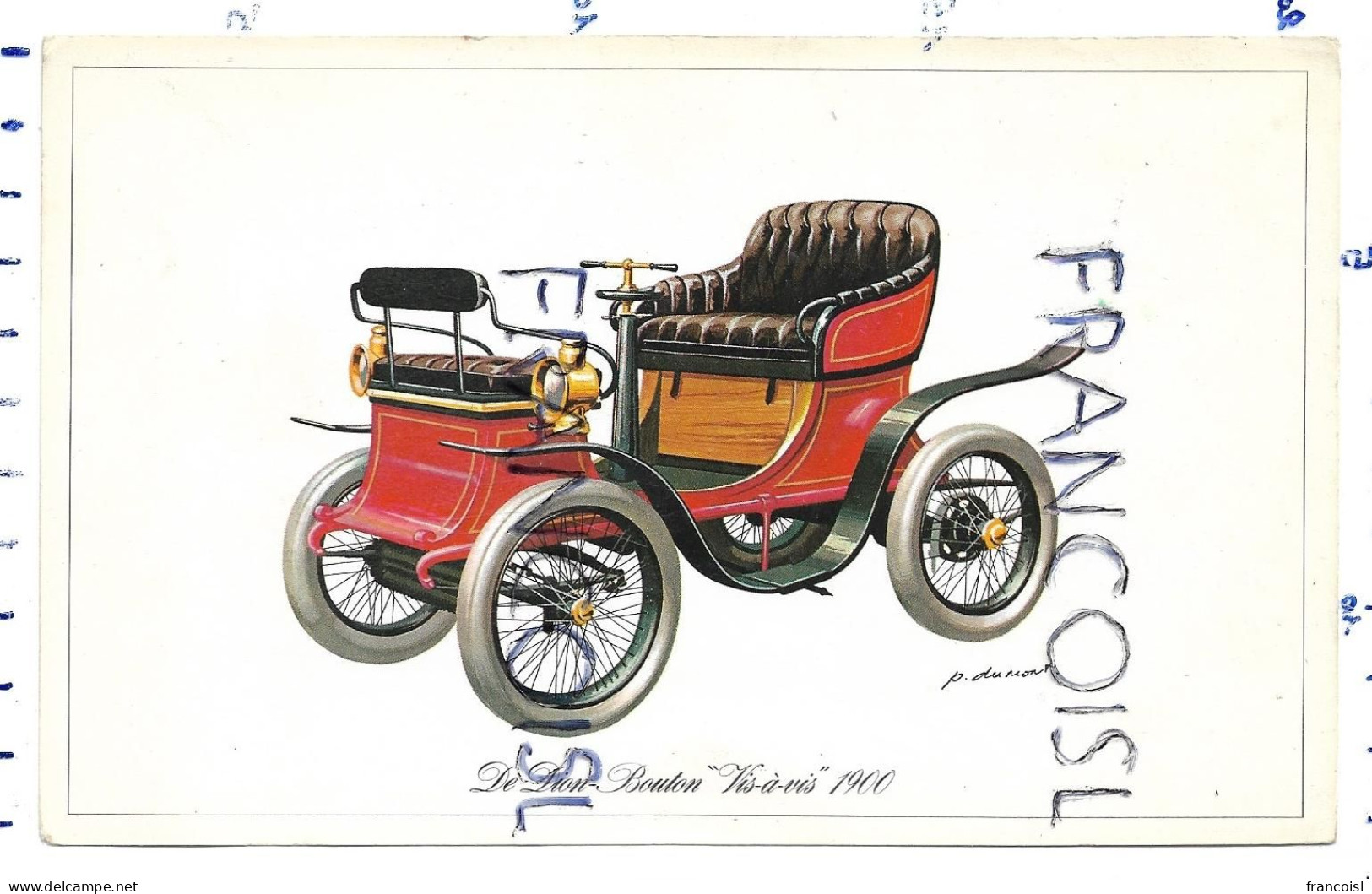 De Dion-Bouton "Vis-à-vis" 1900. Dessin De P. Dumont - Cars