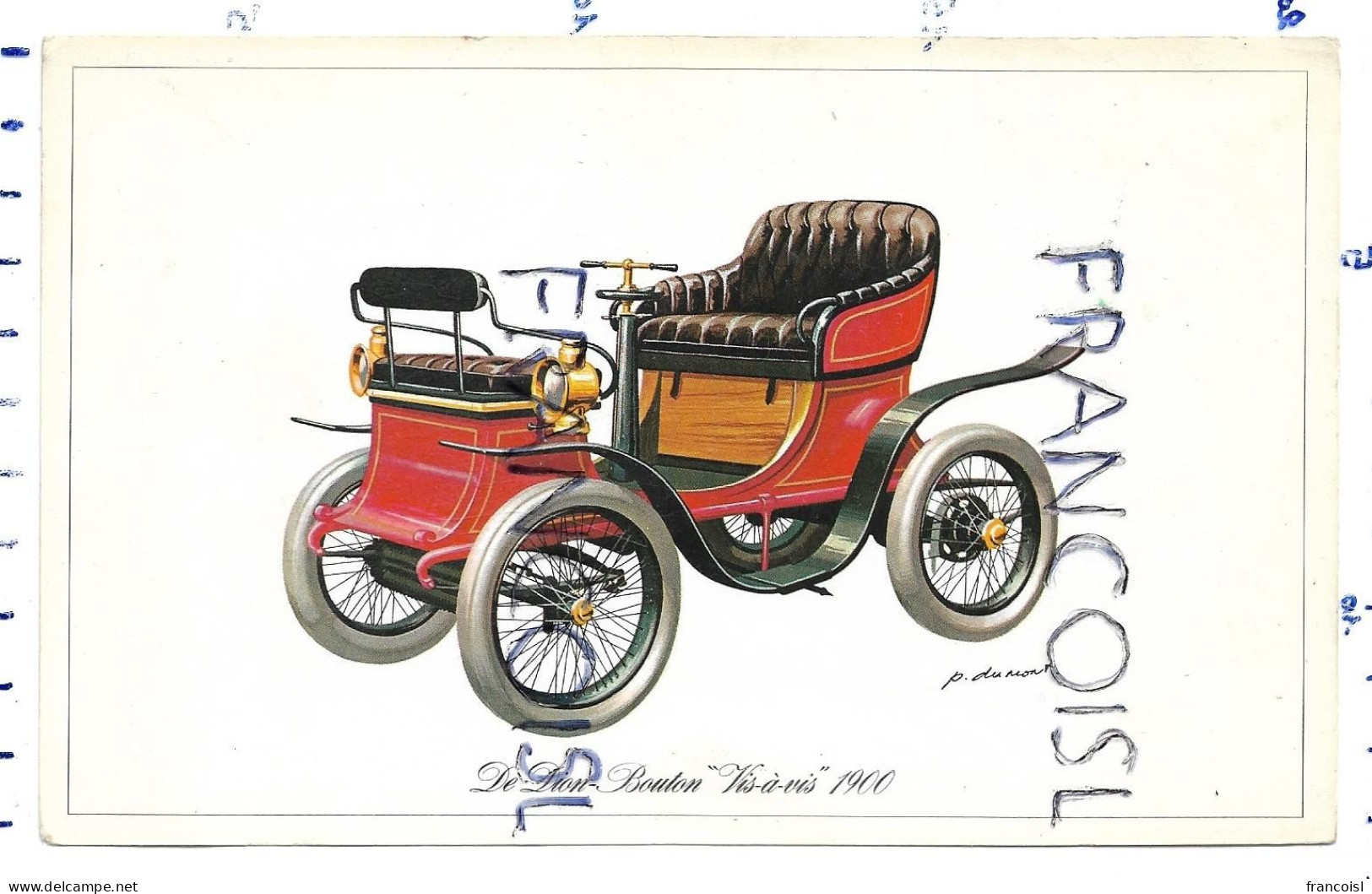 De Dion-Bouton "Vis-à-vis" 1900. Dessin De P. Dumont - Autos