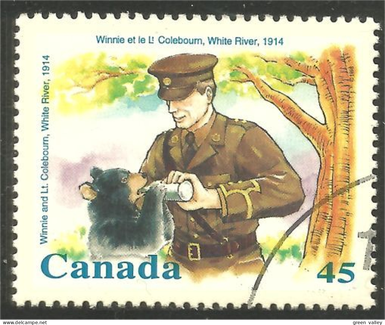XW02-0005 Canada Winnie Christopher Robin Ourson Ours Bear Bare Soportar Orso Suportar Peluche Toy - Used Stamps