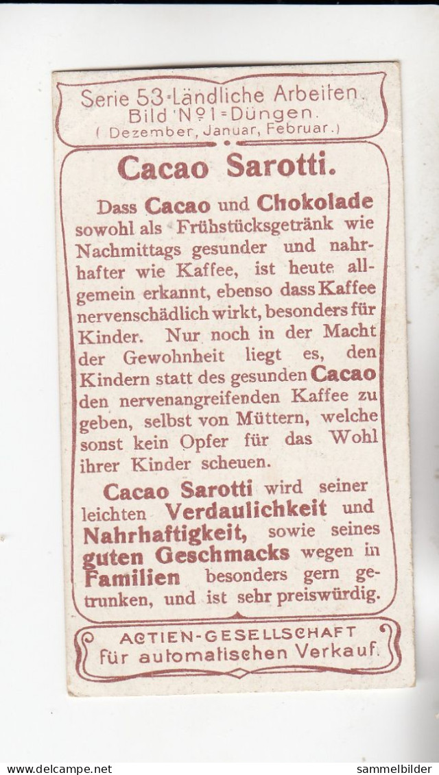 Actien Gesellschaft  Ländliche Arbeiten Düngen ( Dezember ,Januar, Februar )   Serie  53 #1 Von 1900 - Stollwerck